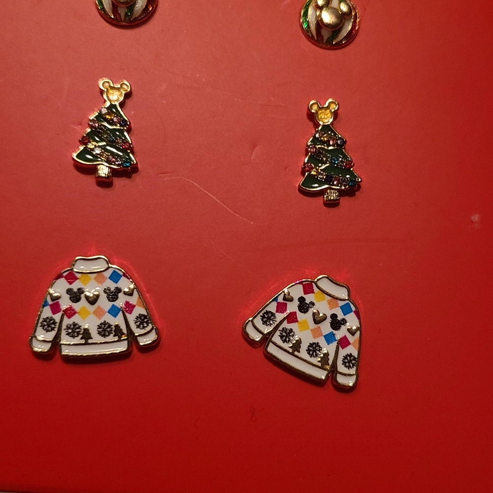 Disney BaubleBar Holiday 3 Pair Of Christmas Earrings Set - Picture 4 of 11